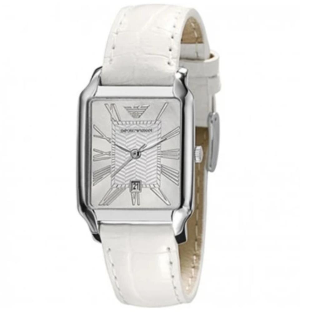 ladies white armani watch