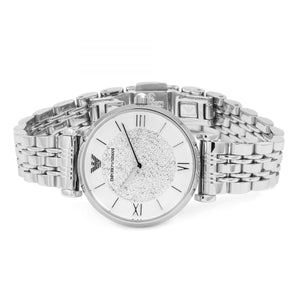 ladies silver armani watch