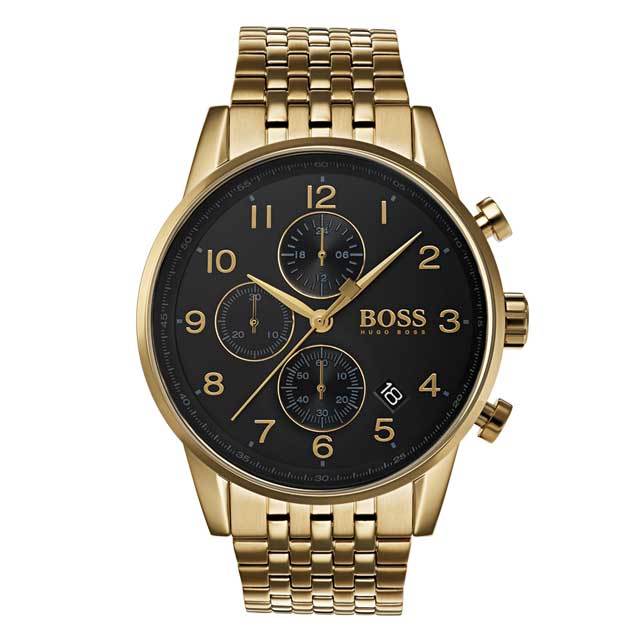 hugo boss gold and steel chronograph