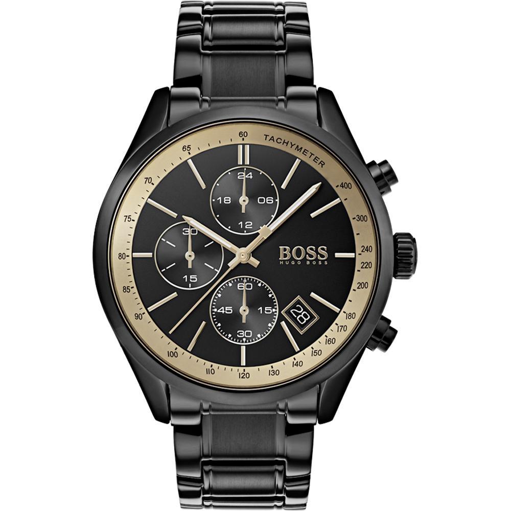 Men's Hugo Boss Grand Prix Black Stainless Steel Chronograph Watch HB1 –  Best Watch Company