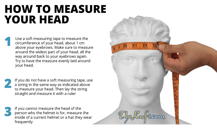 Cara mengukur kepala anda - TheKufi - Muslim Mall