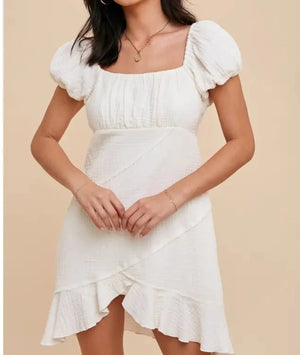 Gauze Muslin Reverse Seam MIni Dress - Shop-threads.com