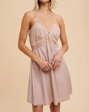 Tencel Blend Lace Slip Dress - Shop-threads.com