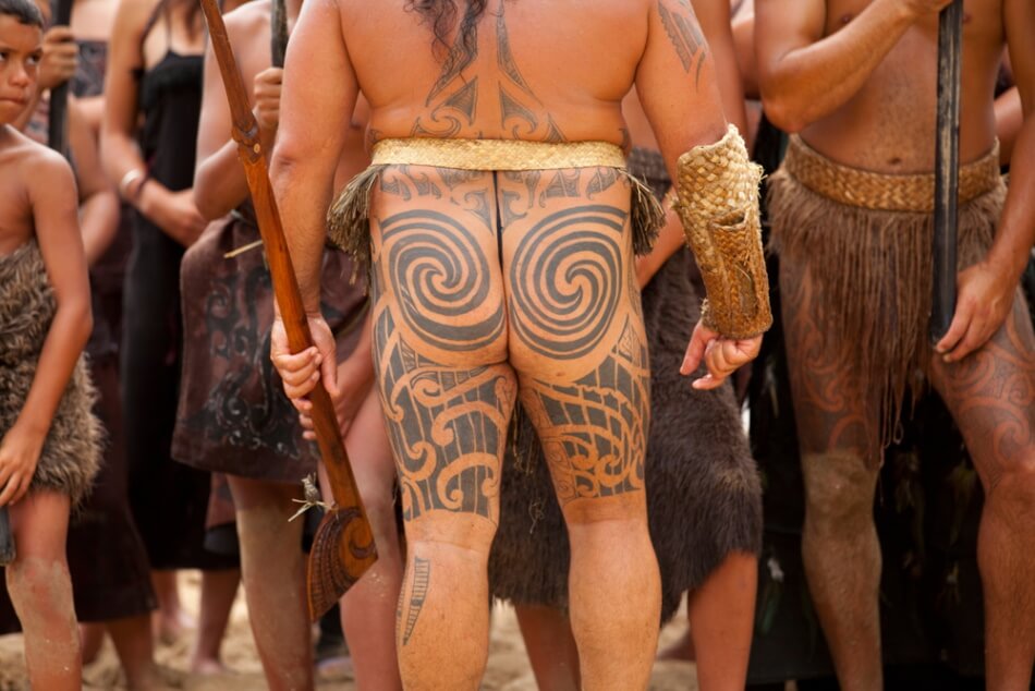 Traditionelle Maori in Neuseeland