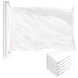 Solid White Color Flag 3x5 Ft 5-Pack Printed 150D Polyester By G128