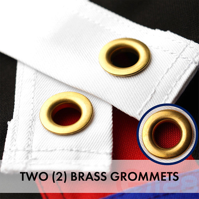 G128 Thin Blue Line Police & Thin Red Line 4x6 FT 2-Pack Firefighter Heavy Duty 220GSM Tough Spun Polyester Embroidered US American Flag Brass Grommets Honoring Law Enforcement Officers First Responder