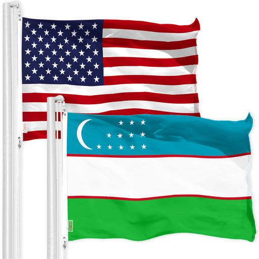 G128 Combo Pack: USA American Flag & Afghanistan Afghan Flag 3x5 FT Pr —