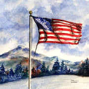 "Winter Flag" Ceramic Trivet Original Watercolor by Brad Tonner