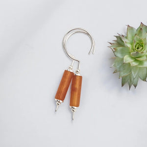 Handmade Sterling Silver and Orange Aventurine Hook Threaders - ALLUV PLACE 