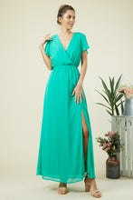 Chiffon Maxi Dress in Emerald