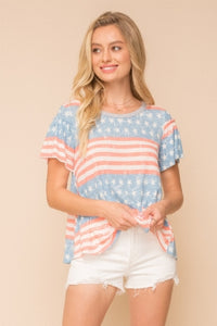 American Flag  Knit Top