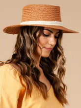Seaside Wide Brim Boater Hat in Tan