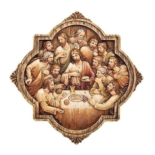 Last Supper Prayer Before Meals Rustic Wood Plaque - Nelson Gifts