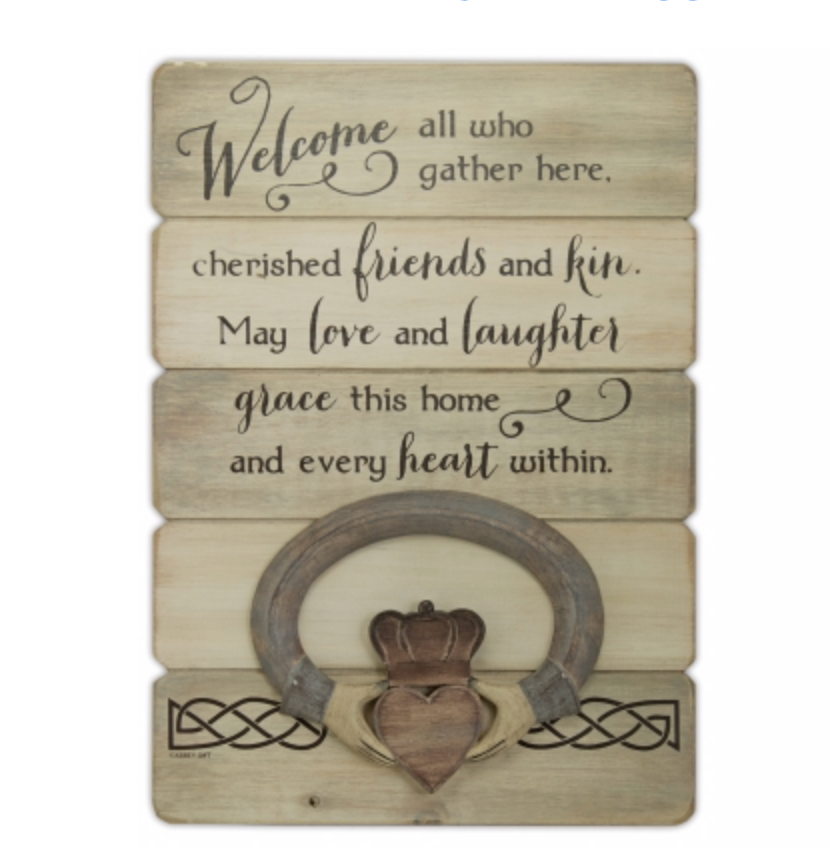 Joy Irish Blessing Ceramic Wall Plaque – Celtic Crystal Design Jewelry