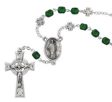 green irish one decade auto rosary celtic cove catholic bookstore green irish one decade auto rosary