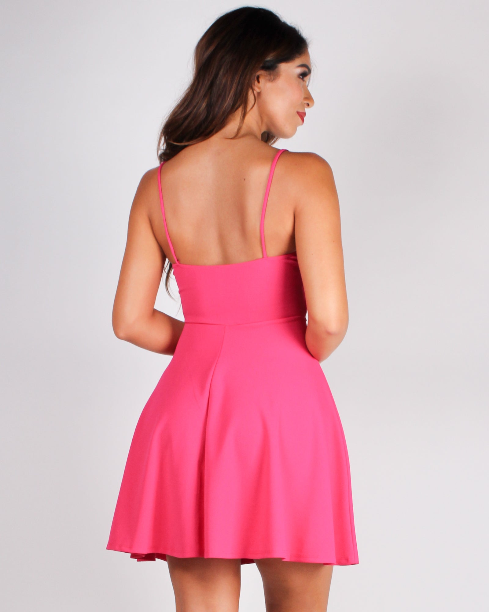 fuchsia skater dress