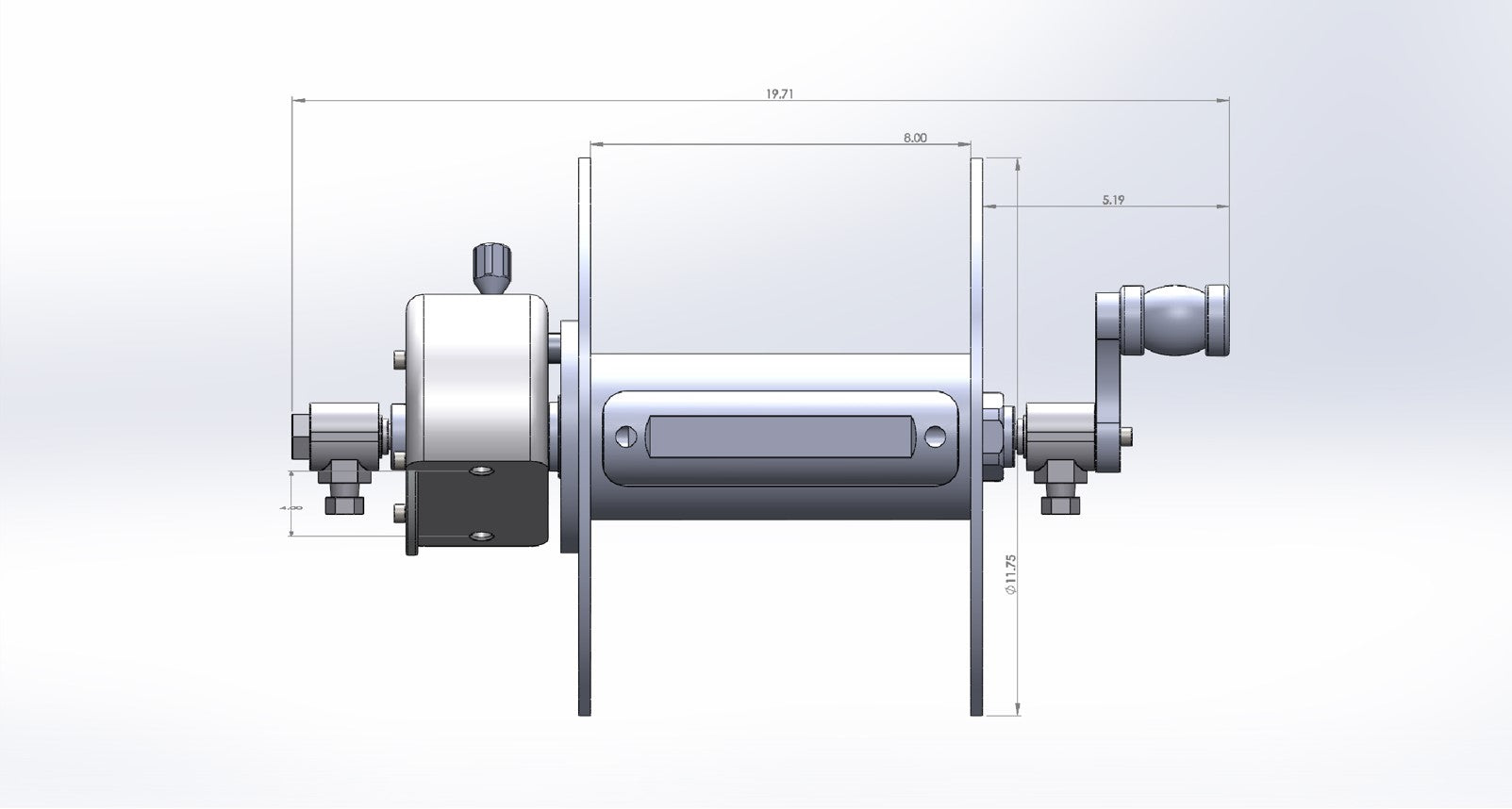 AlumaReel Oxy-Fuel Hose Reel - 12 Inch 2HR-100 Dimensions