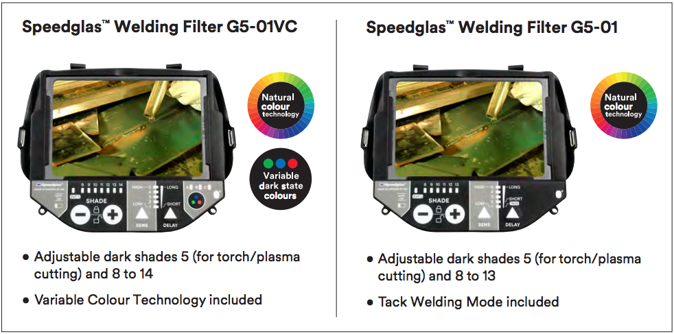 G5-01 Auto Darkening Filter Options