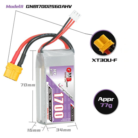 Batterie BT2.0 1S 1100mAh pour Aquila16 (2pcs) - BetaFPV 