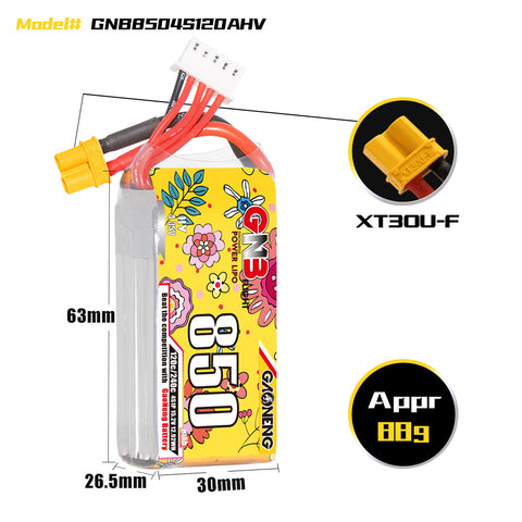 Pack de 8 batteries 1S 300 mAh 30C HV de BetaFPV avec connecteur BT2.0