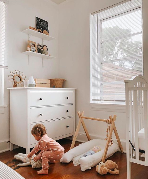 child's bedroom with child playing