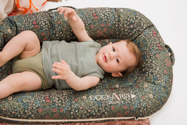 baby in dockatot deluxe william morris