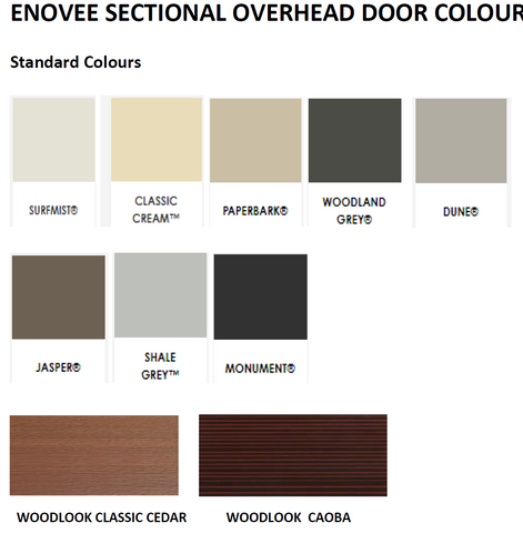 Overhead Door Color Chart