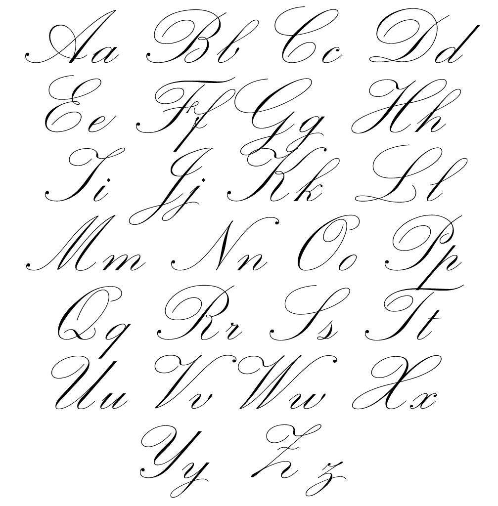 The Punctilious Mr. P's Place Card Co. 'Spencerian' digital Calligraphy Script Sampler