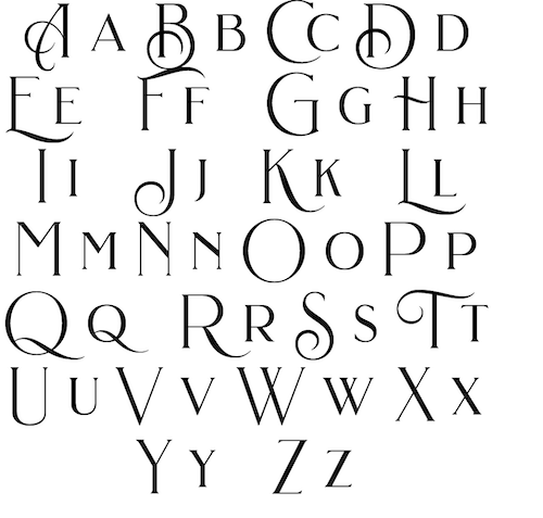 Mr. P's 'Paris' font digital Calligraphy Script Sampler
