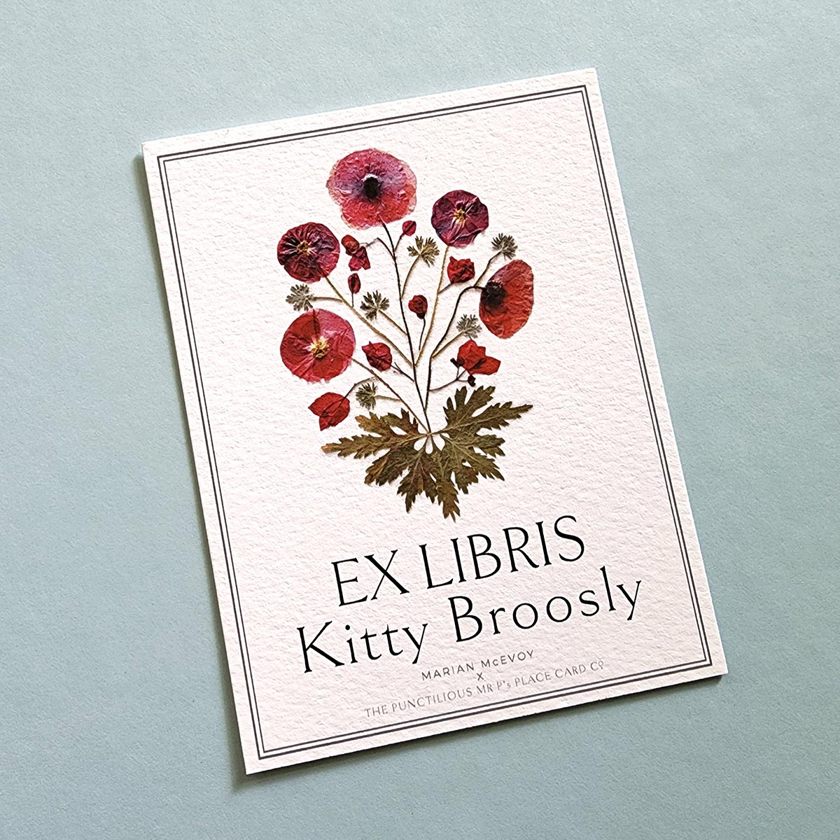 Marian McEvoy: Pressed Poppies- Custom Bookplate
