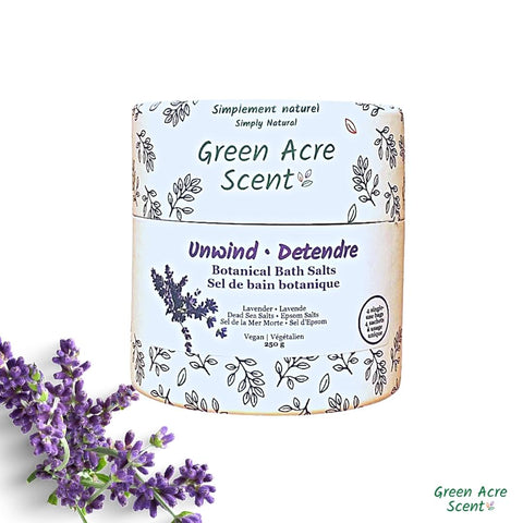 Unwind Botanical Bath Salts | Green Acre Scent | Made in Canada