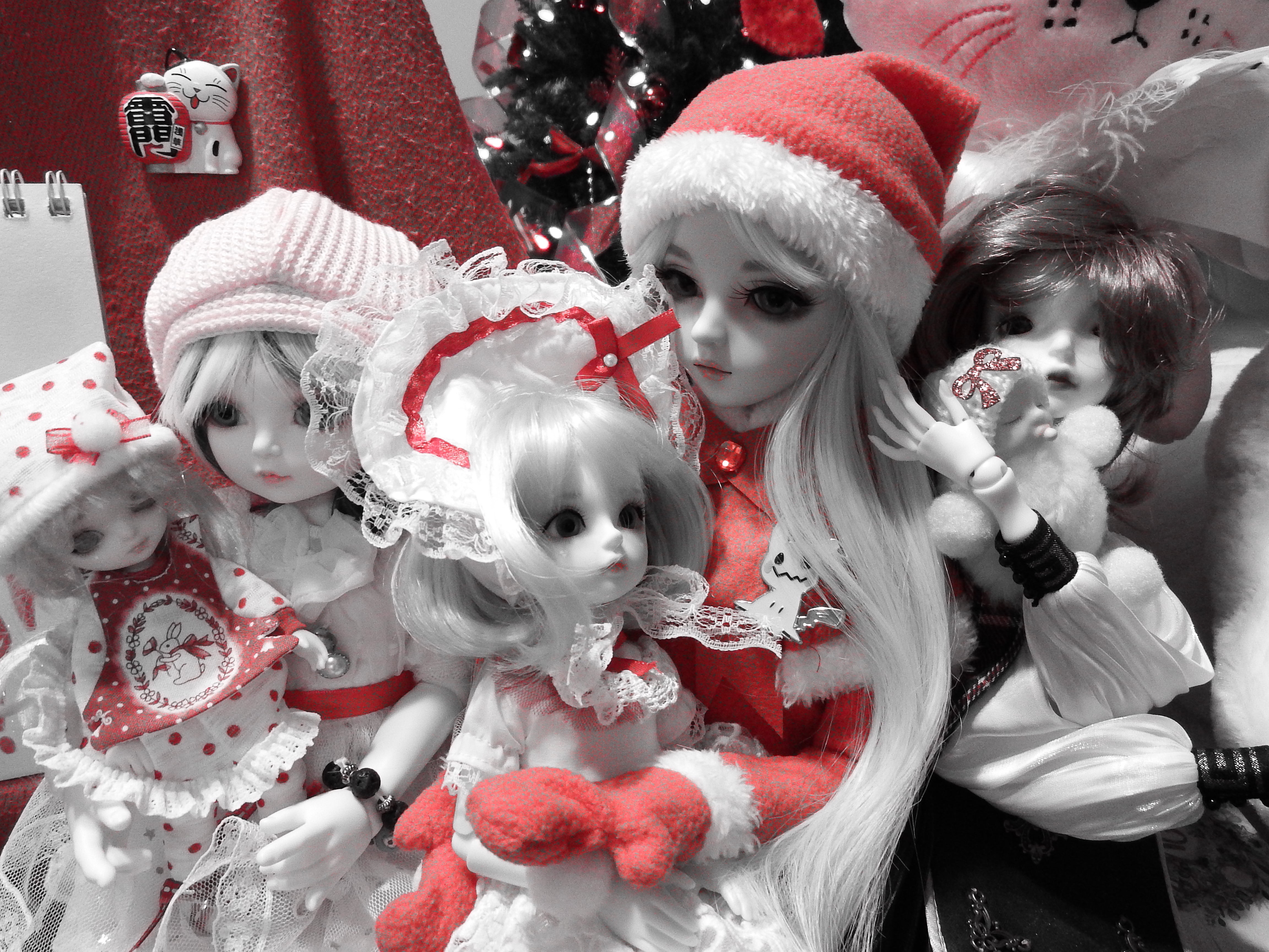 artsy sister, bjd doll, merry christmas
