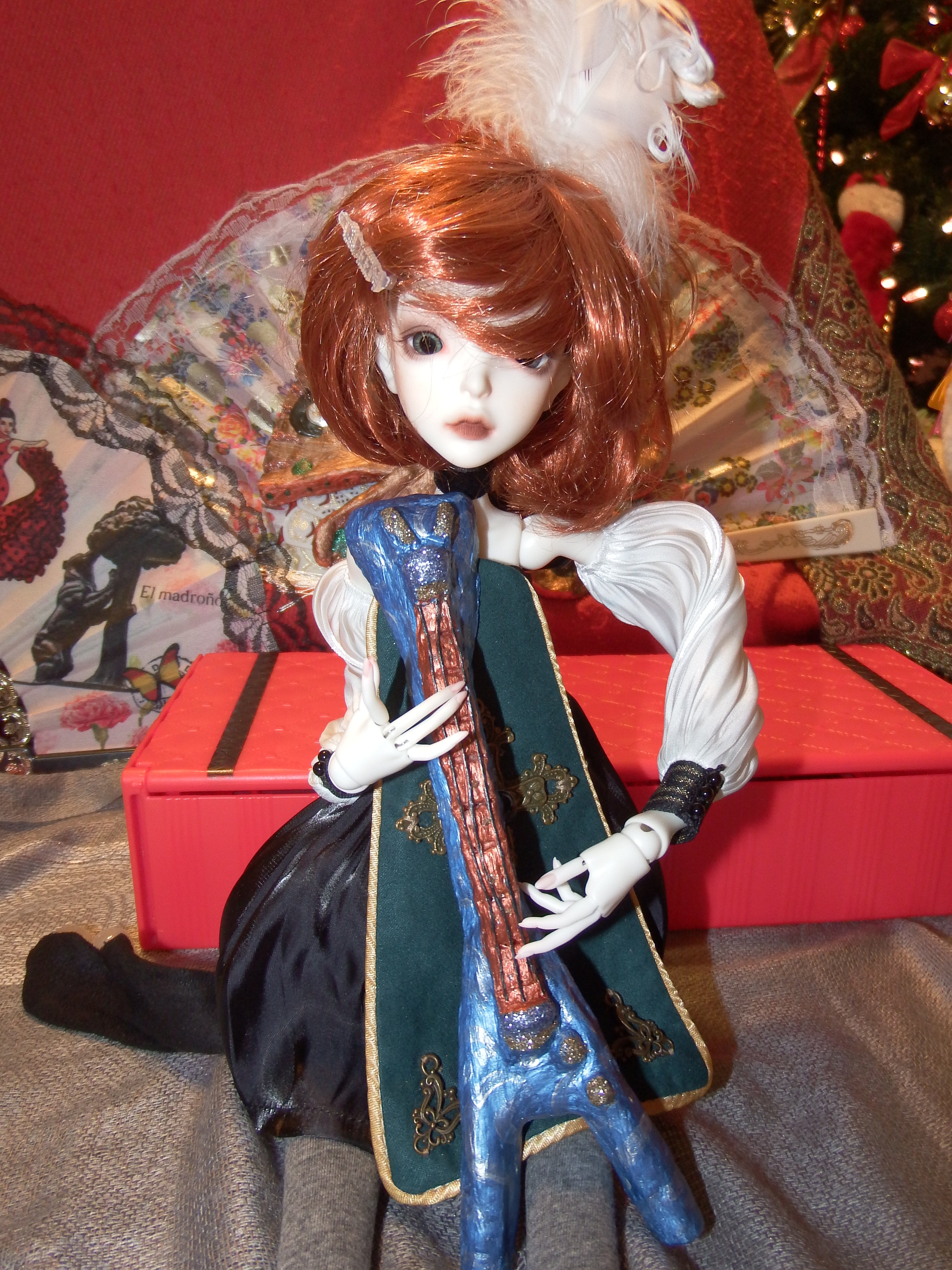 artsy sister, bjd doll, electric guitar