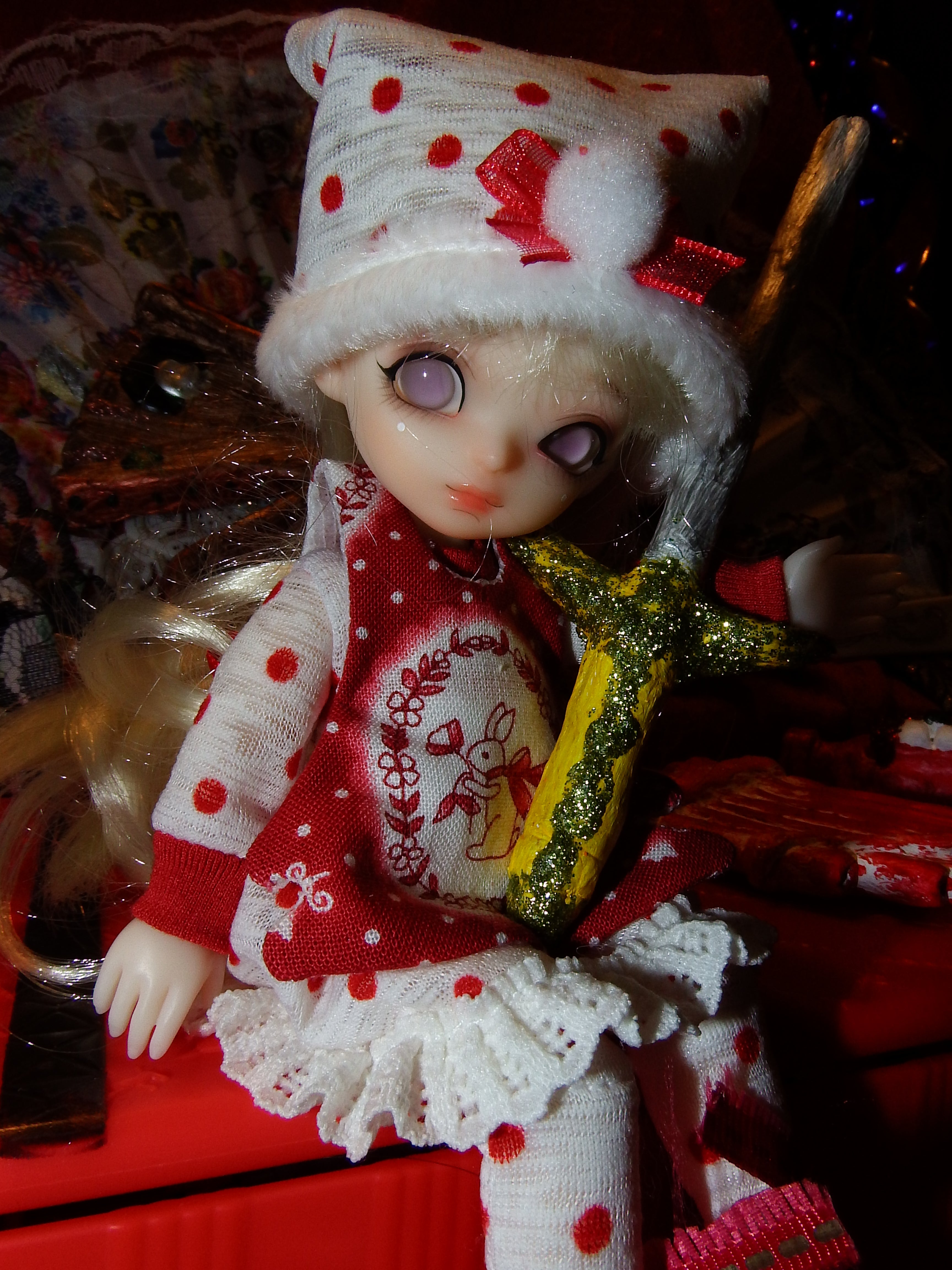 artsy sister, bjd doll sword, christmas