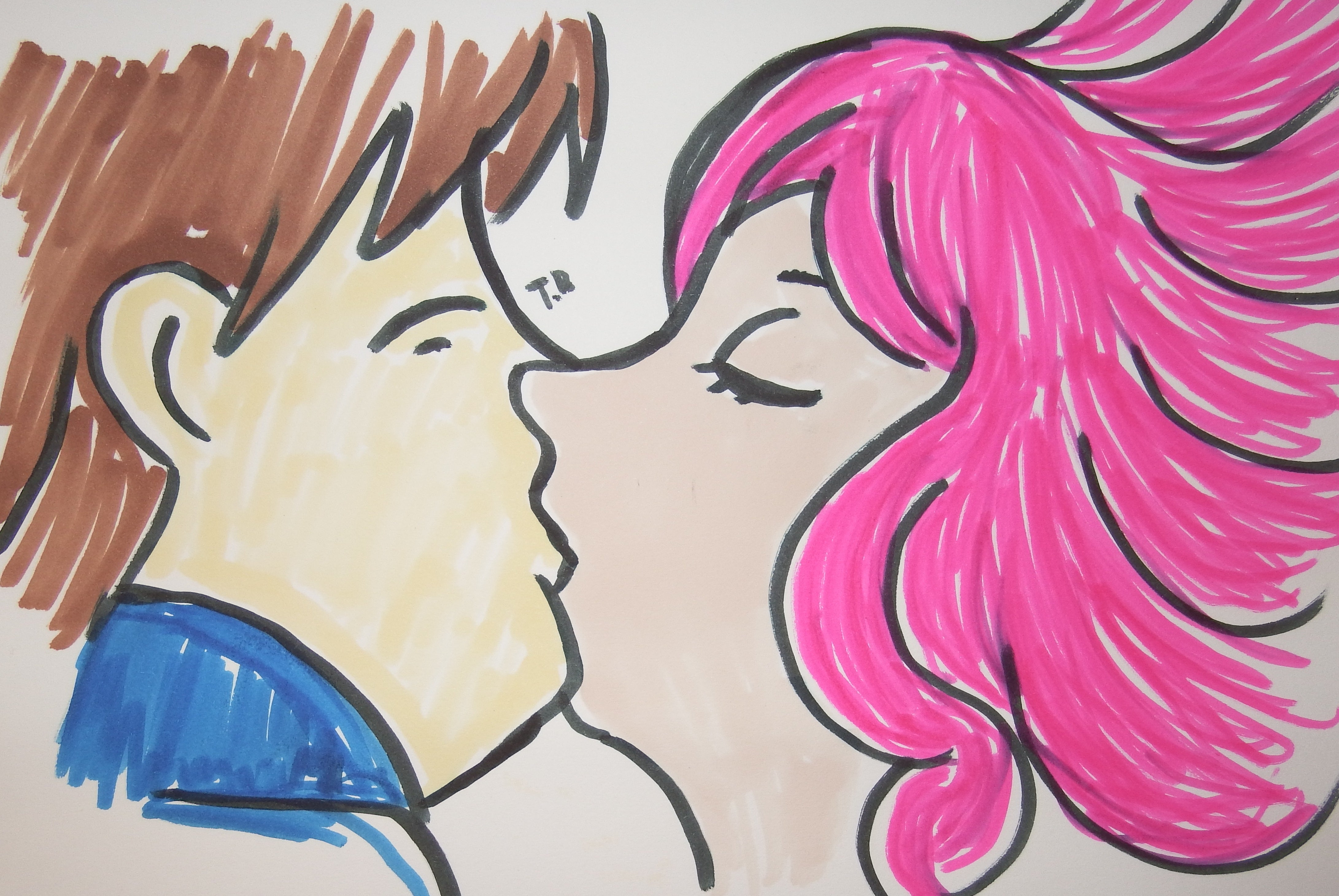 artsy sister, anime drawing, valentines kiss