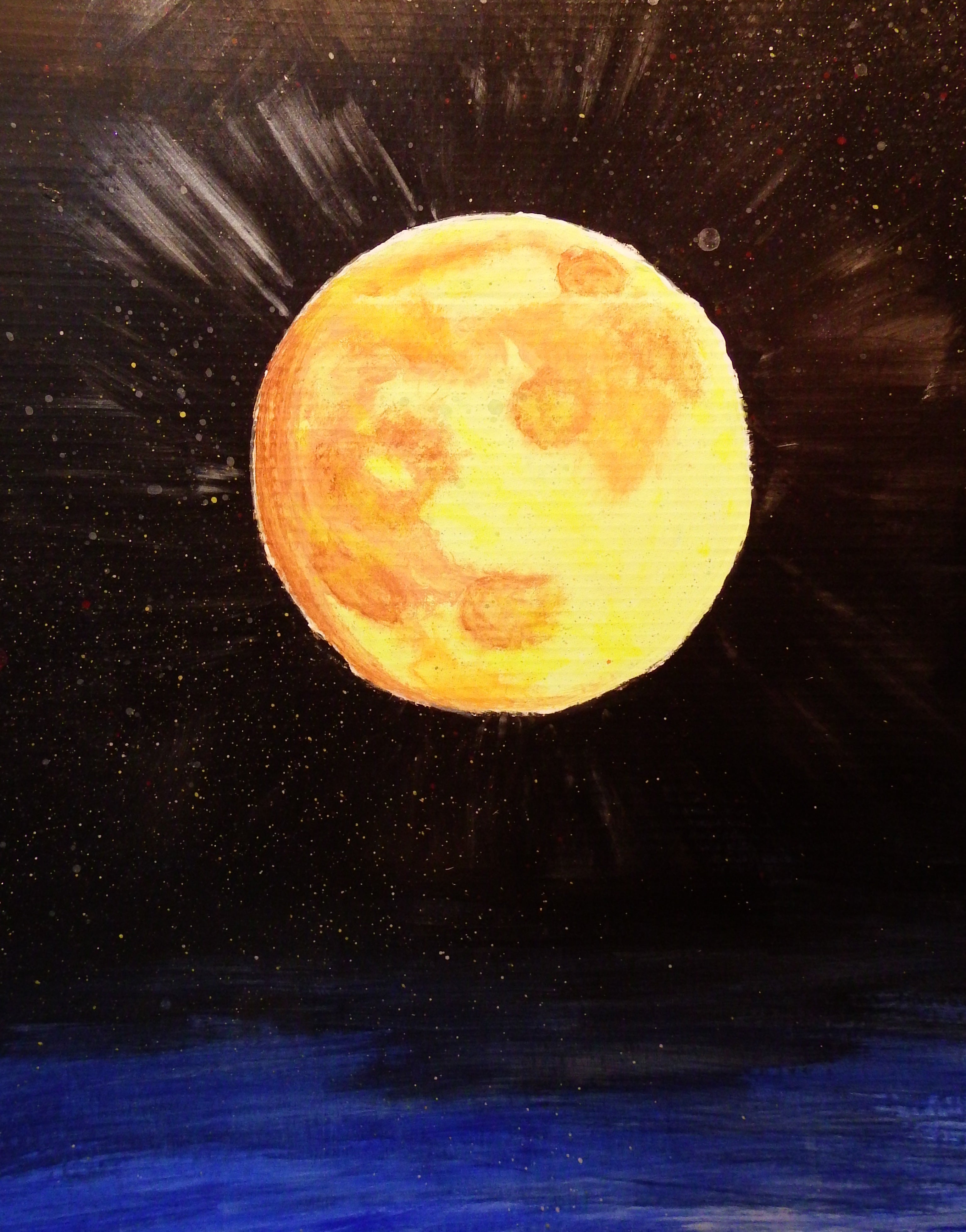 artsy sister, acrylic painting, moon
