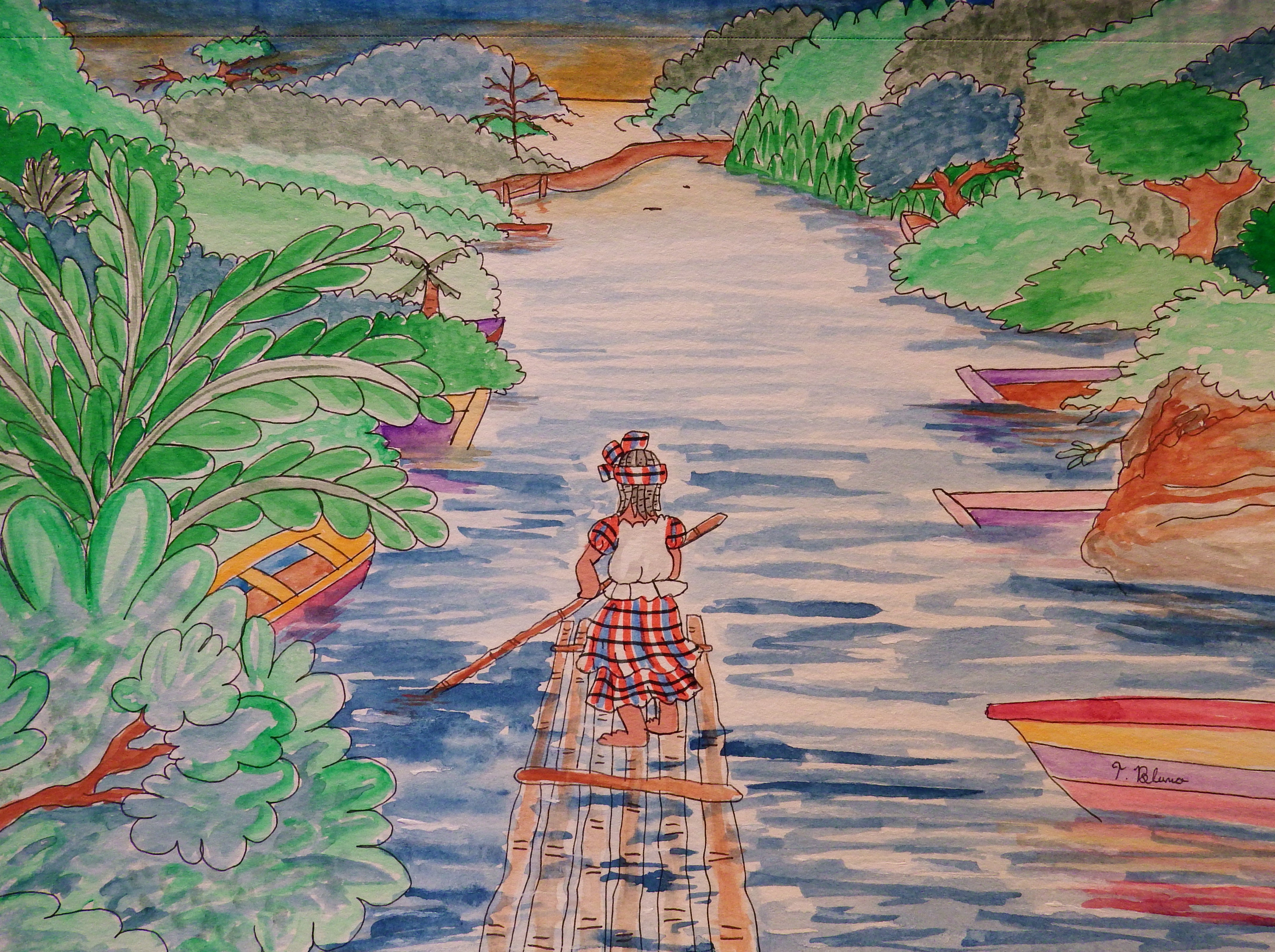 artsy sister, jamaica, watercolor painting