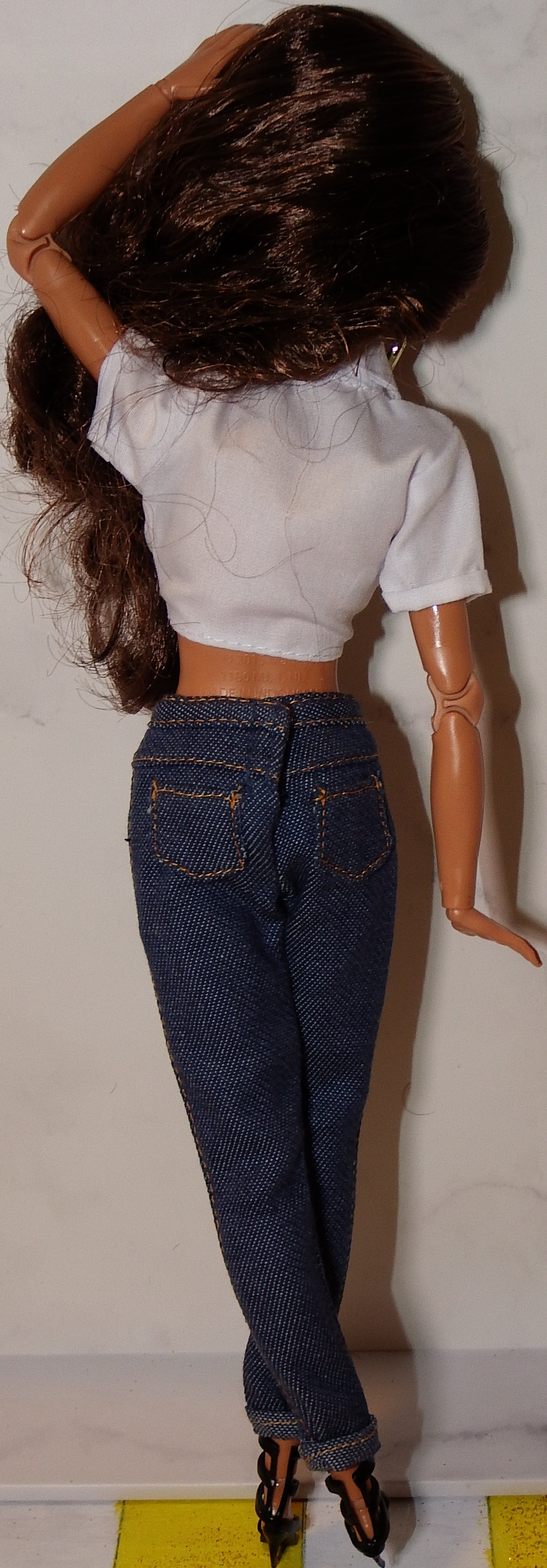 artsy sister, barbie, jeans