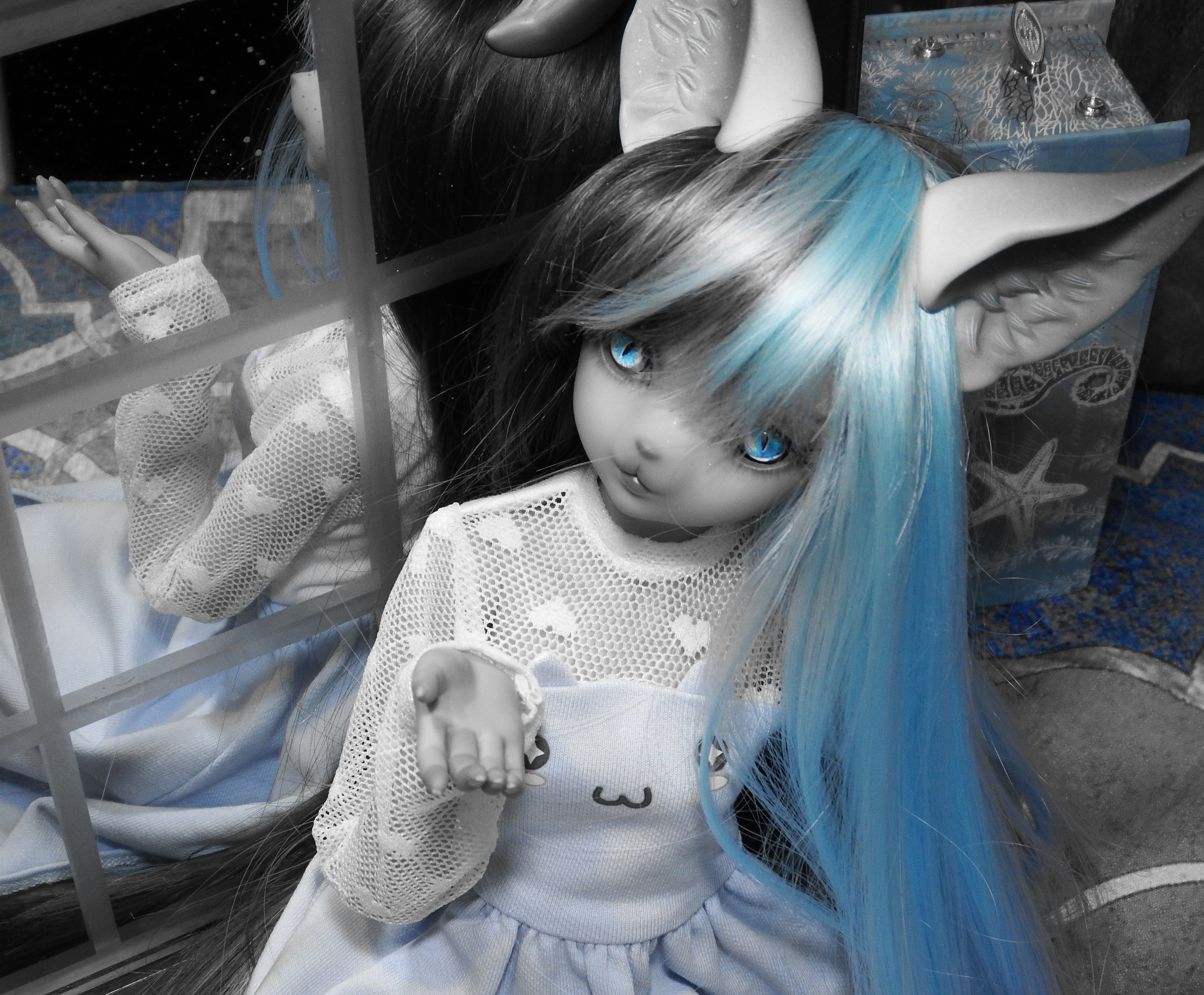 artsy sister, bjd, wig