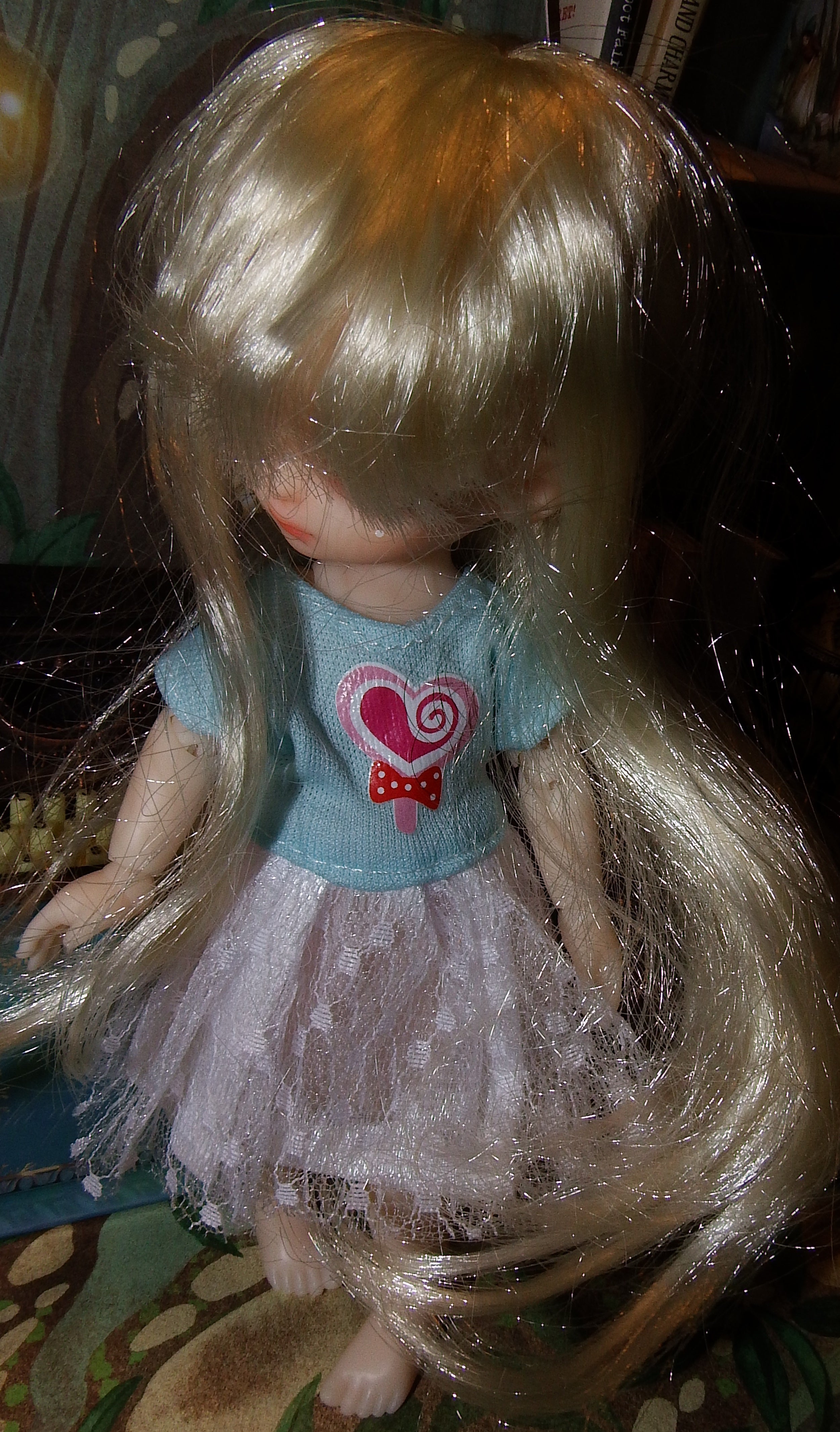 bjd, artsy sister, blue candy dress