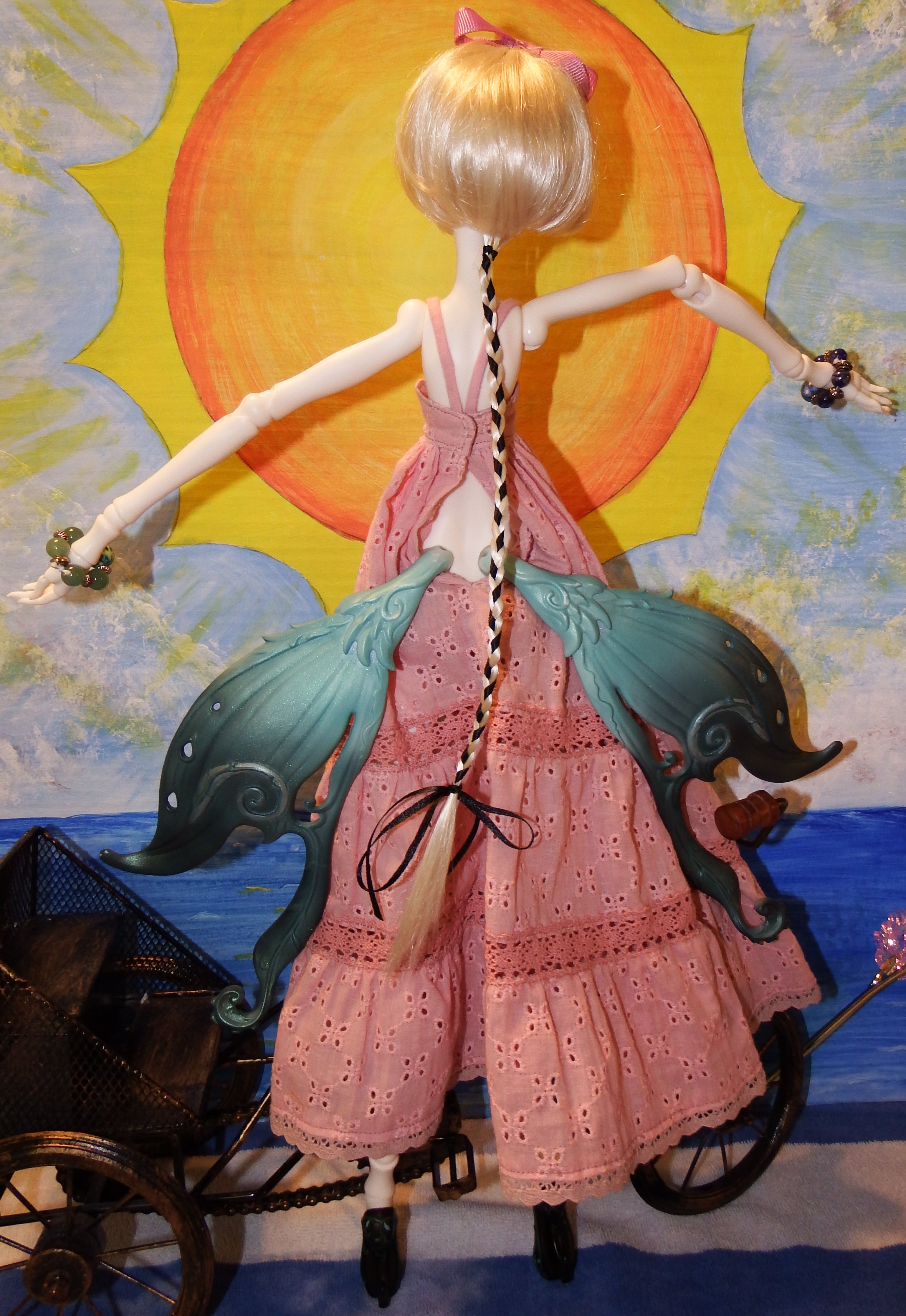 artsy sister, bjd doll, summer dress