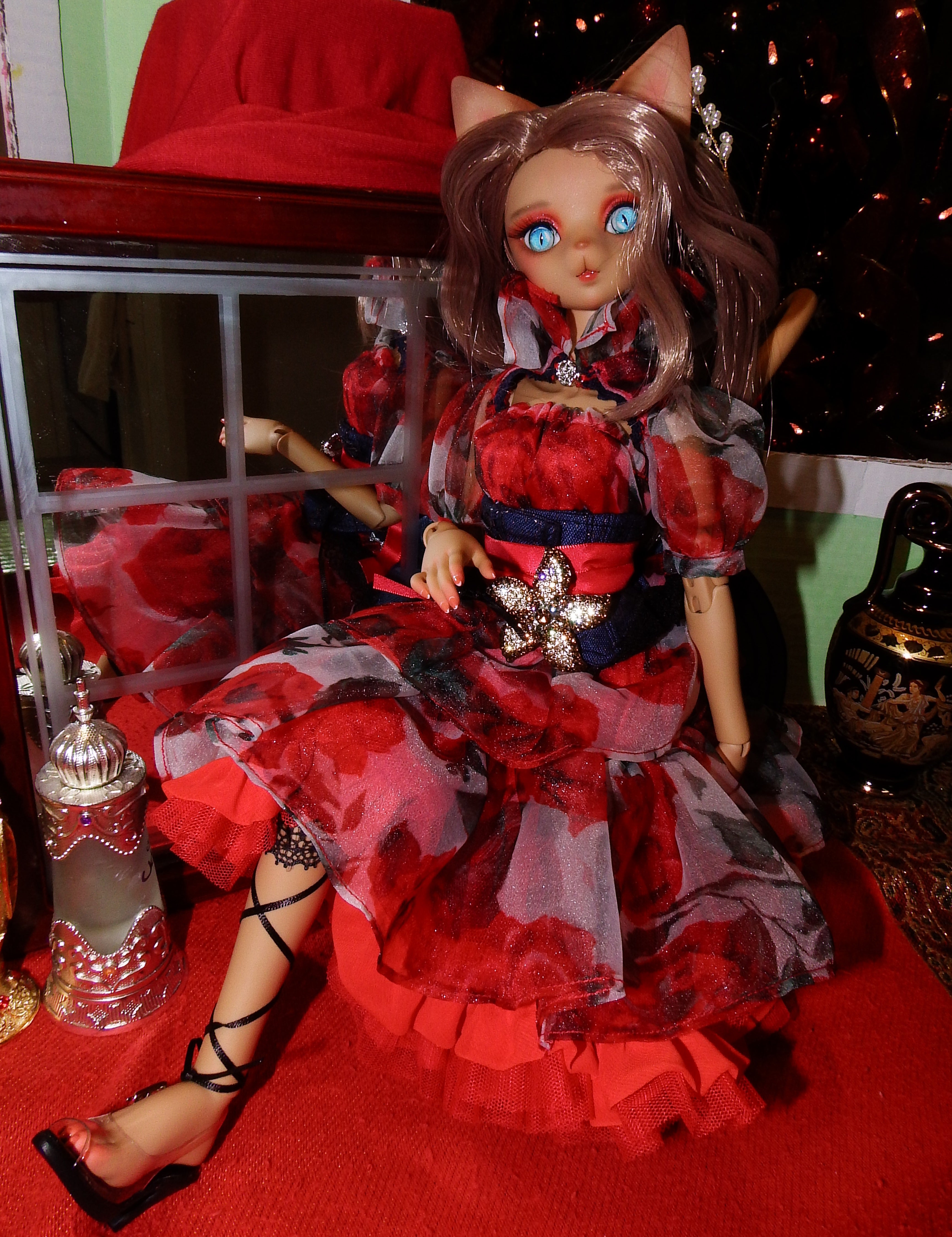 artsy sister, bjd doll, christmas