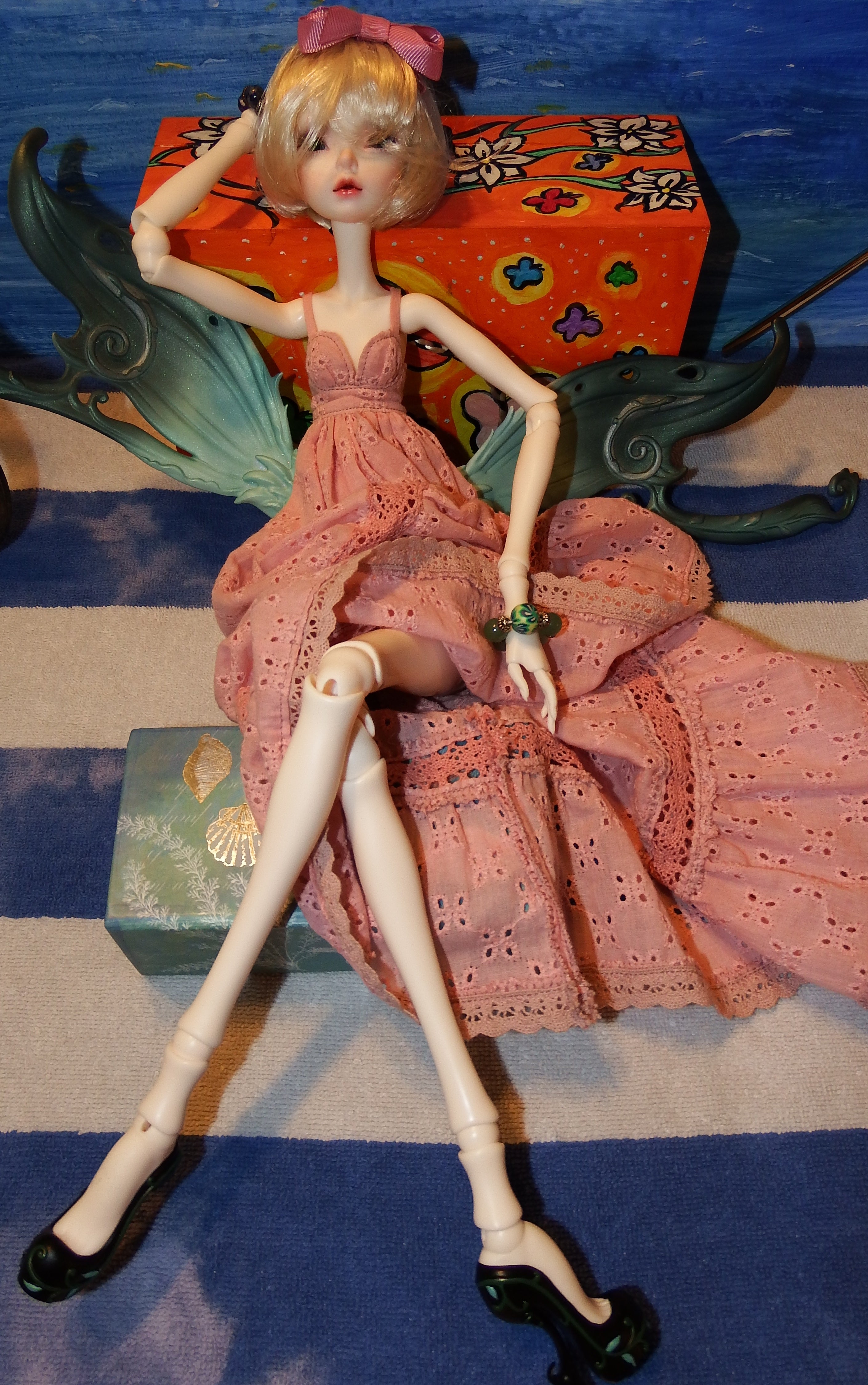 artsy sister, bjd doll chateau, summer boho dress