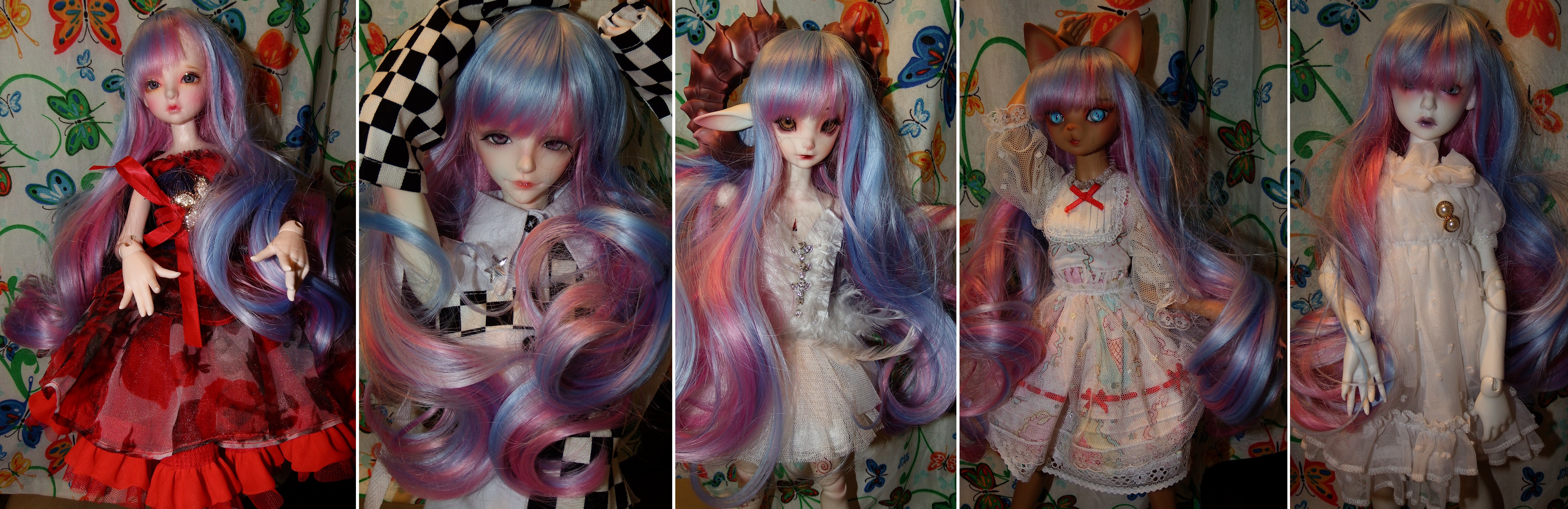 artsy sister, bjd doll wig, who wore it better
