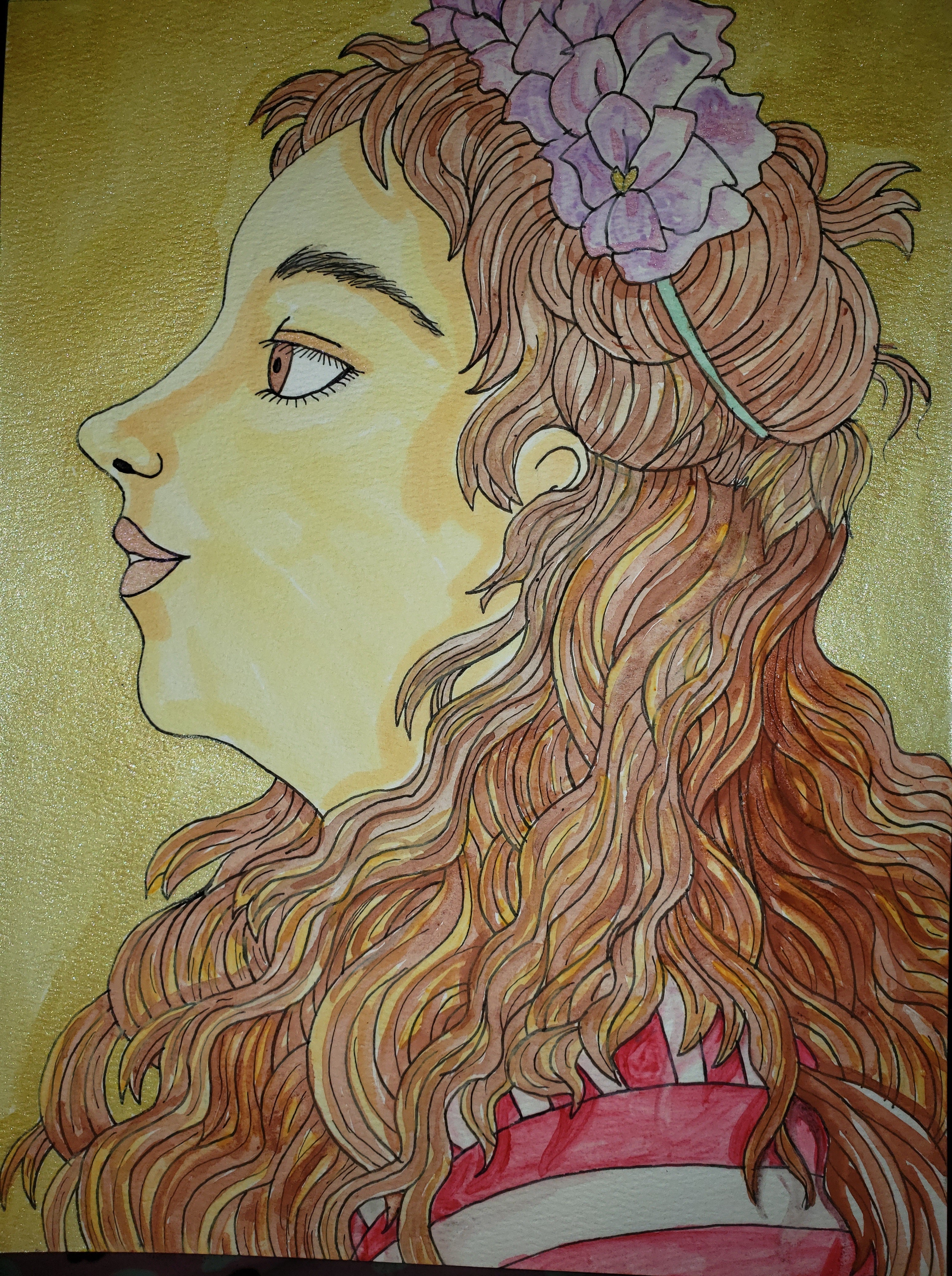 artsy sister, watercolor self portrait, teresita blanco