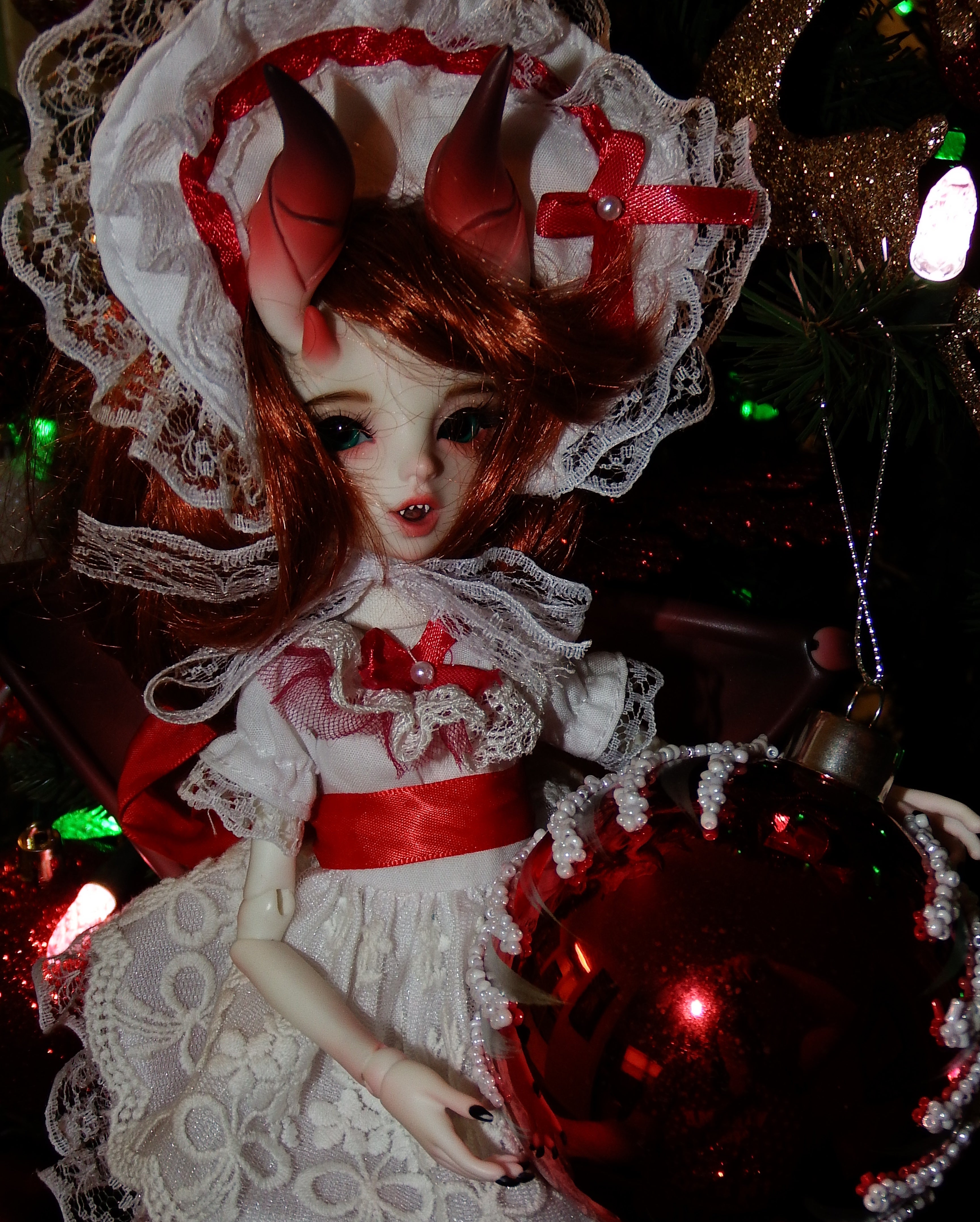 artsy sister, christmas doll, dragon doll