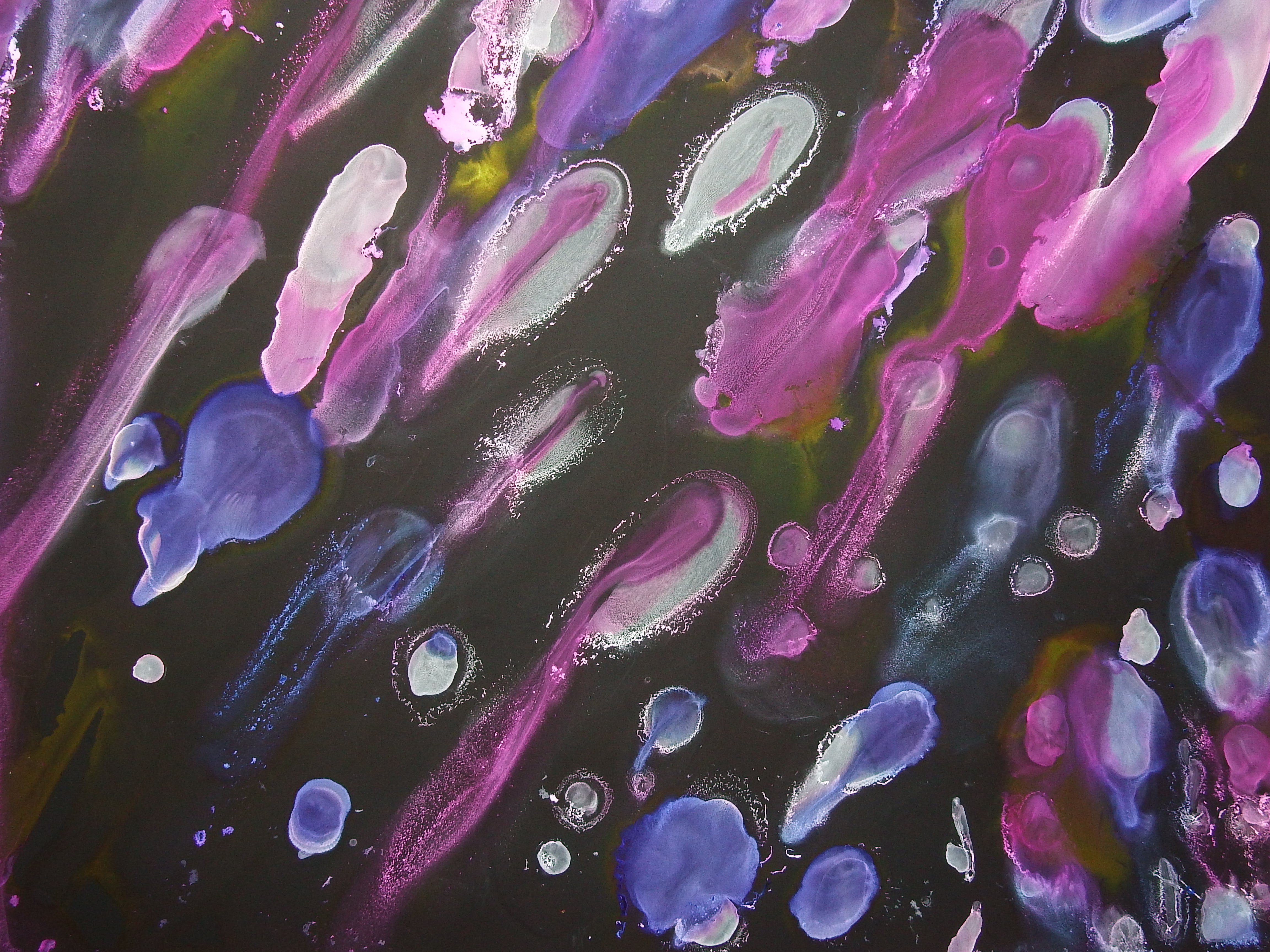 artsy sister, fluid art, purple cascade ink art