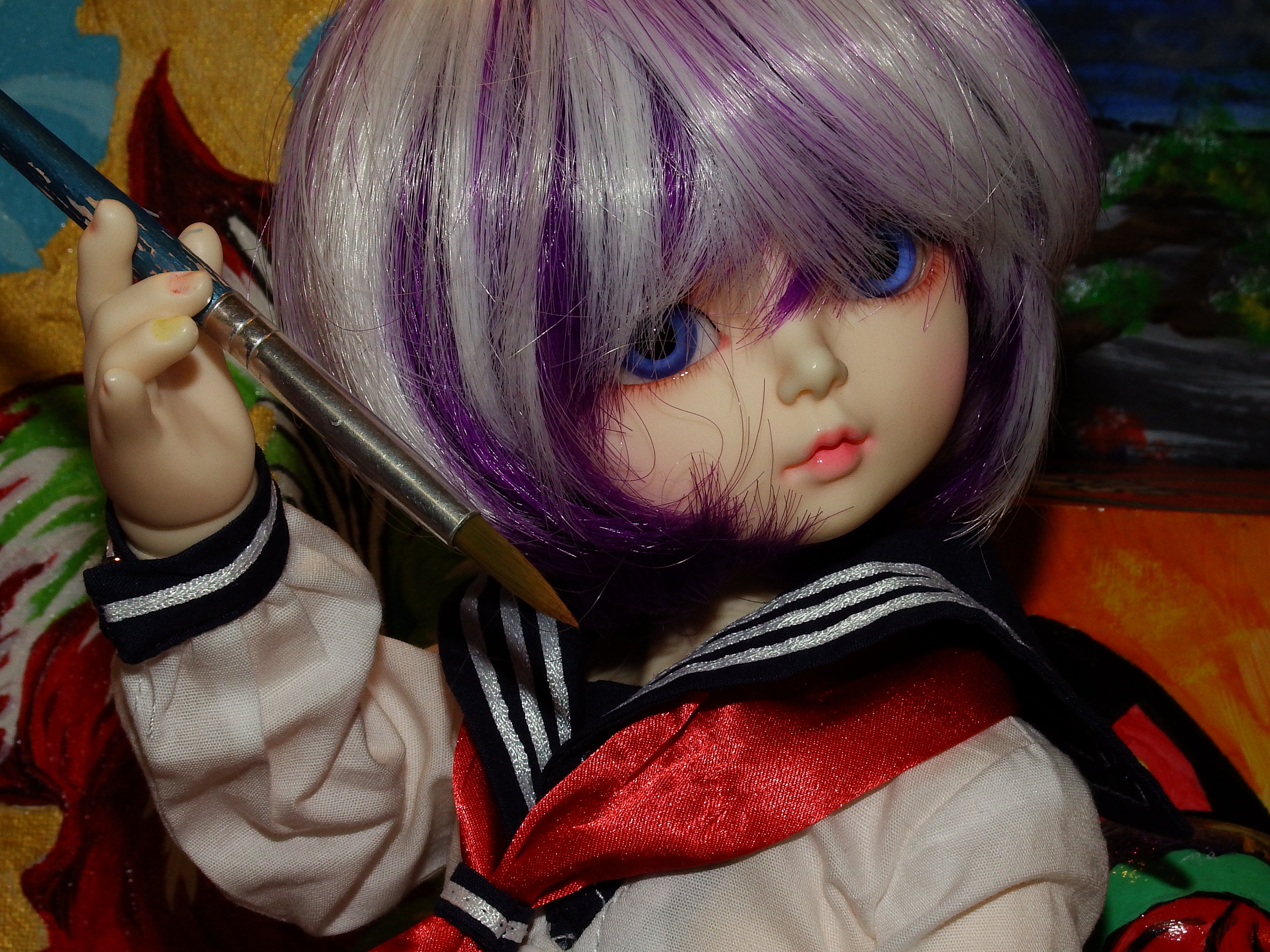 artsy sister, bjd, art student bjd