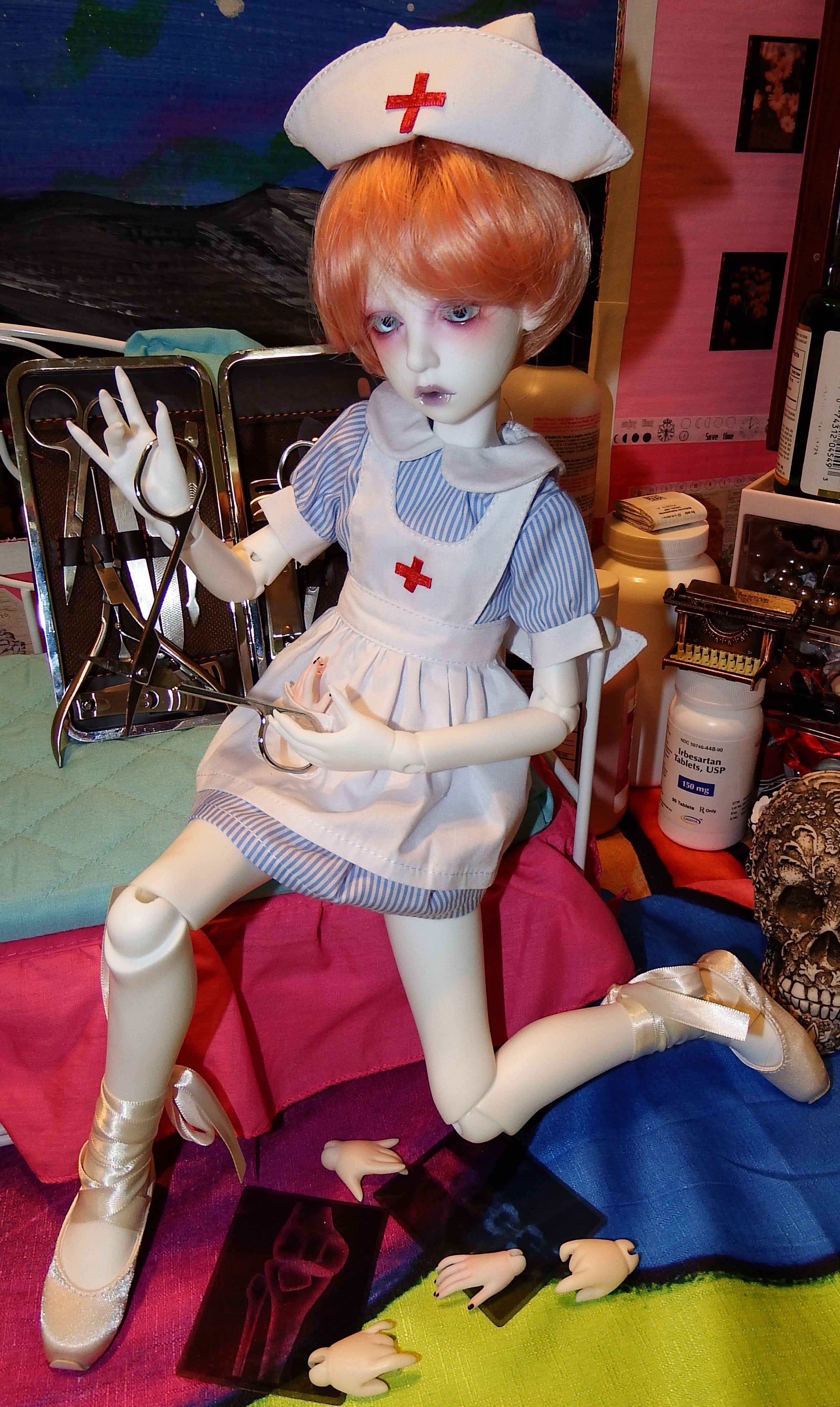 artsy sister, handmade doll, vampire bjd