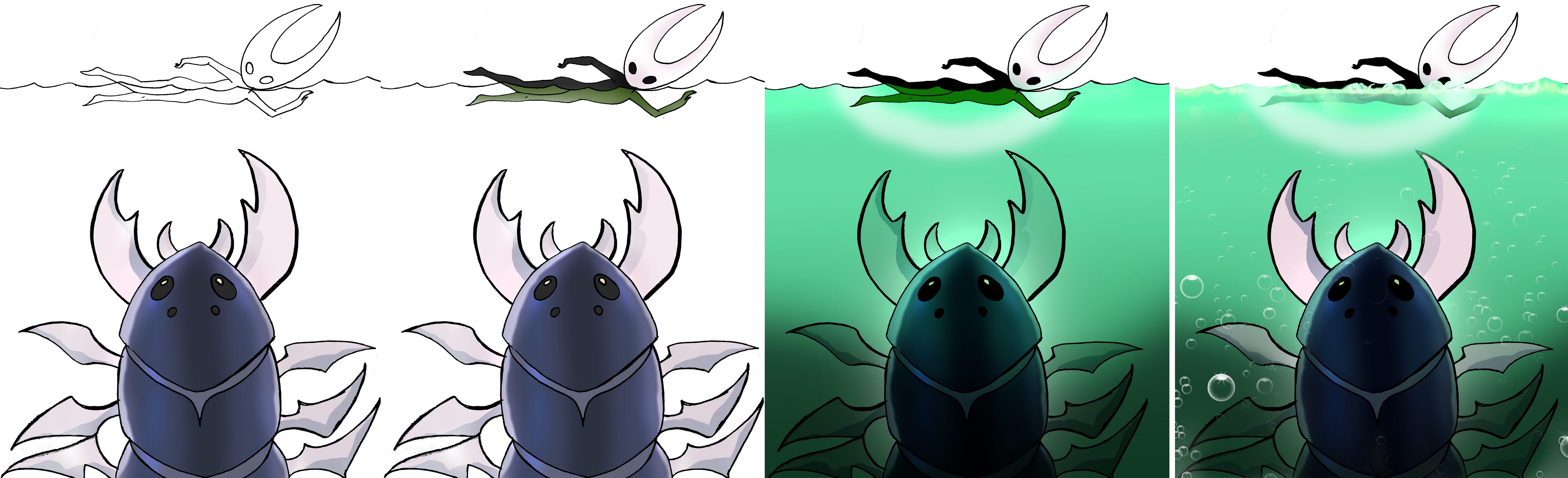 artsy sister, hollow knight fanart, claws jaws